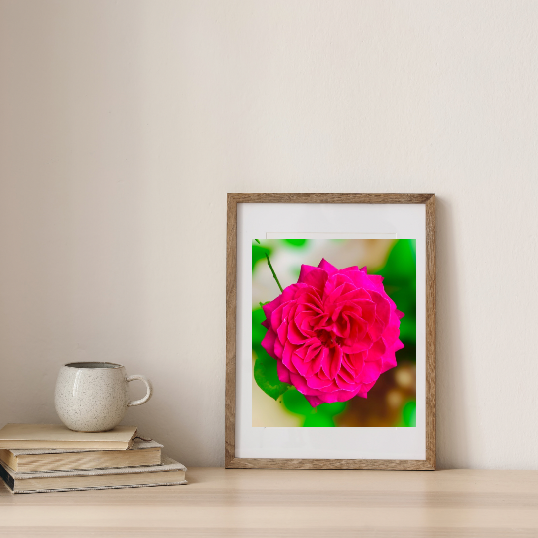 Magenta Garden Rose Wall Art Printable, Flower Photography, Elegant Botanical Decor, Digital Download