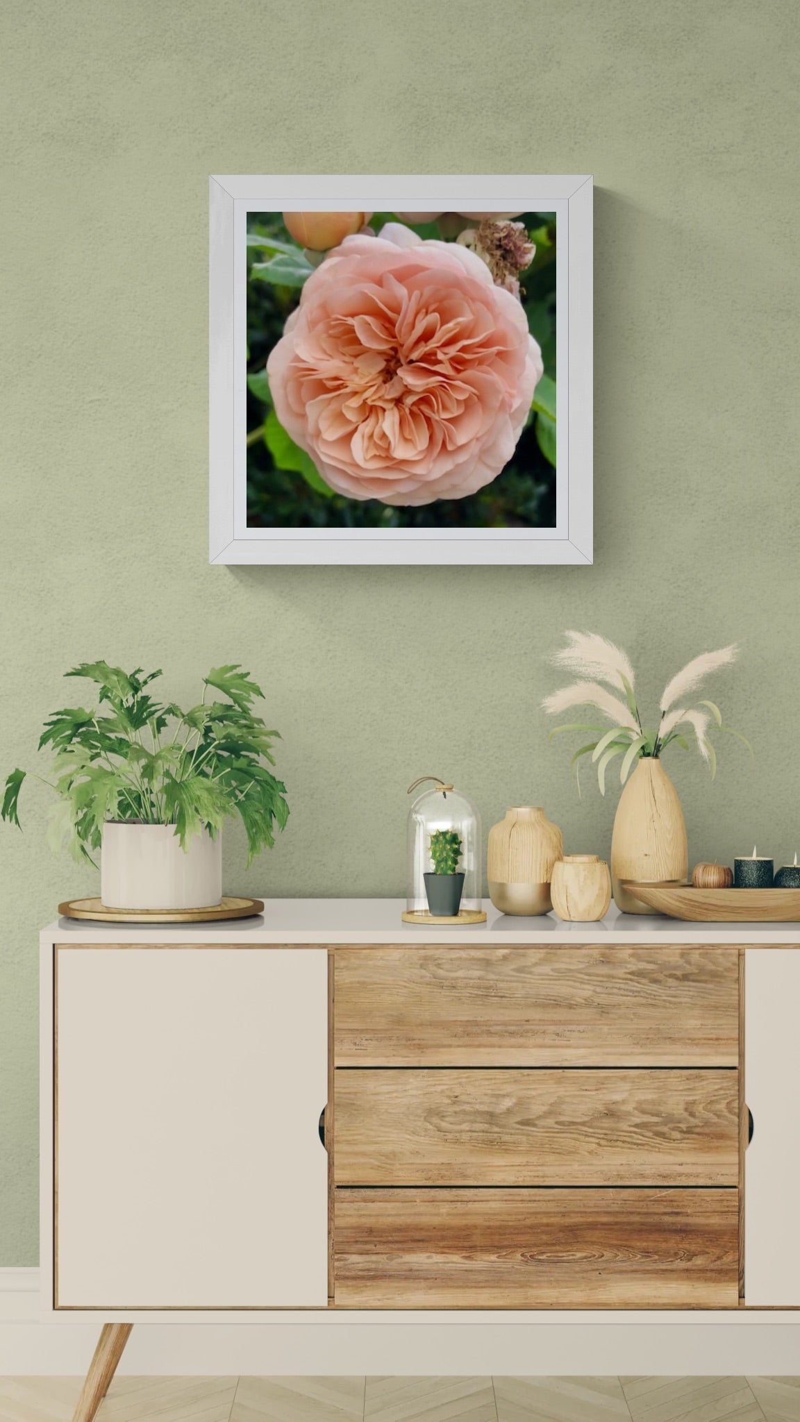 Orange English Rose Printable Wall Art, Botanical Flower Photography, Digital Download