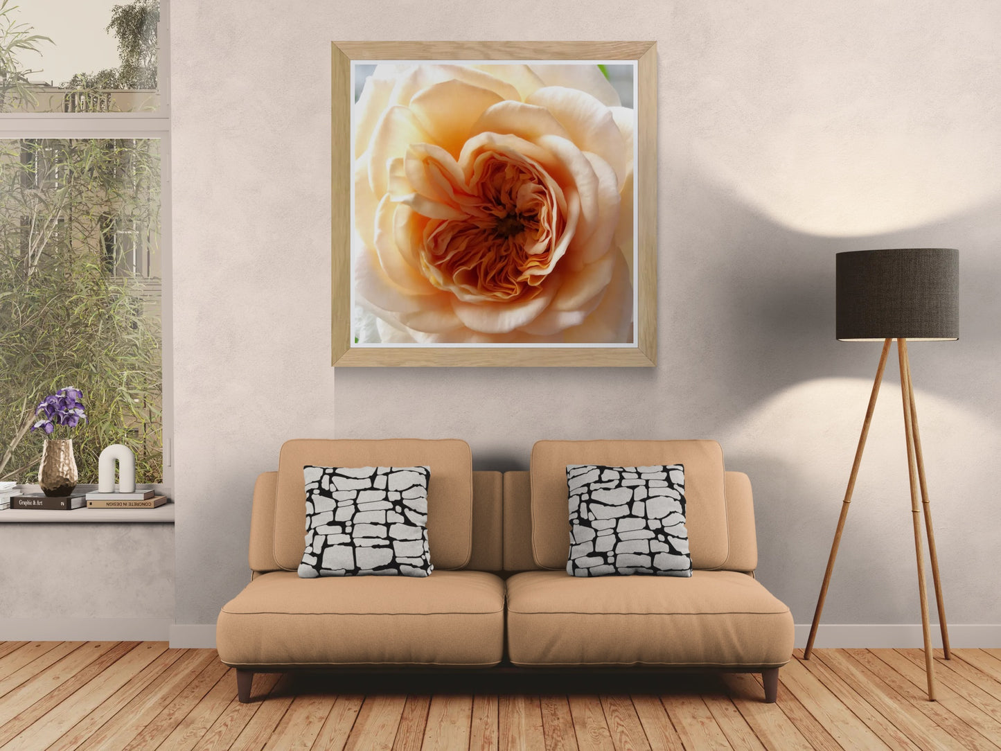 Large Orange Rose Wall Art Printable, Botanical Flower Photography, Digital Download