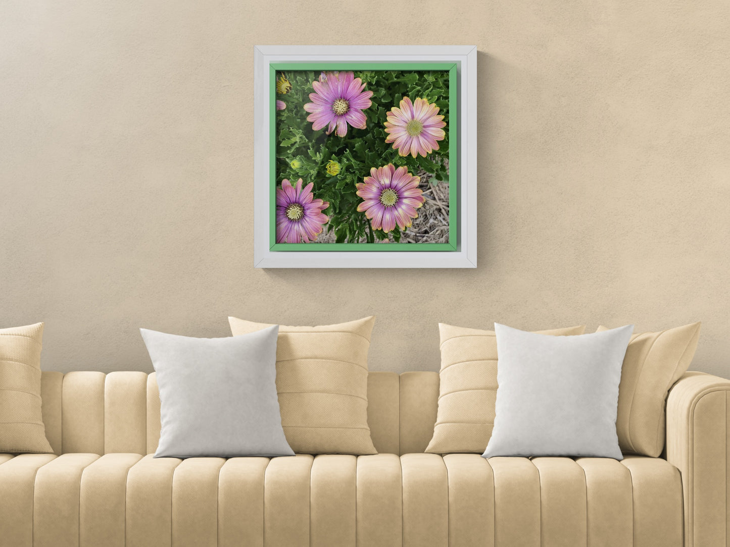 Purple and Yellow Daisy Printable Wall Art, Botanical Flower Photography, Digital Download