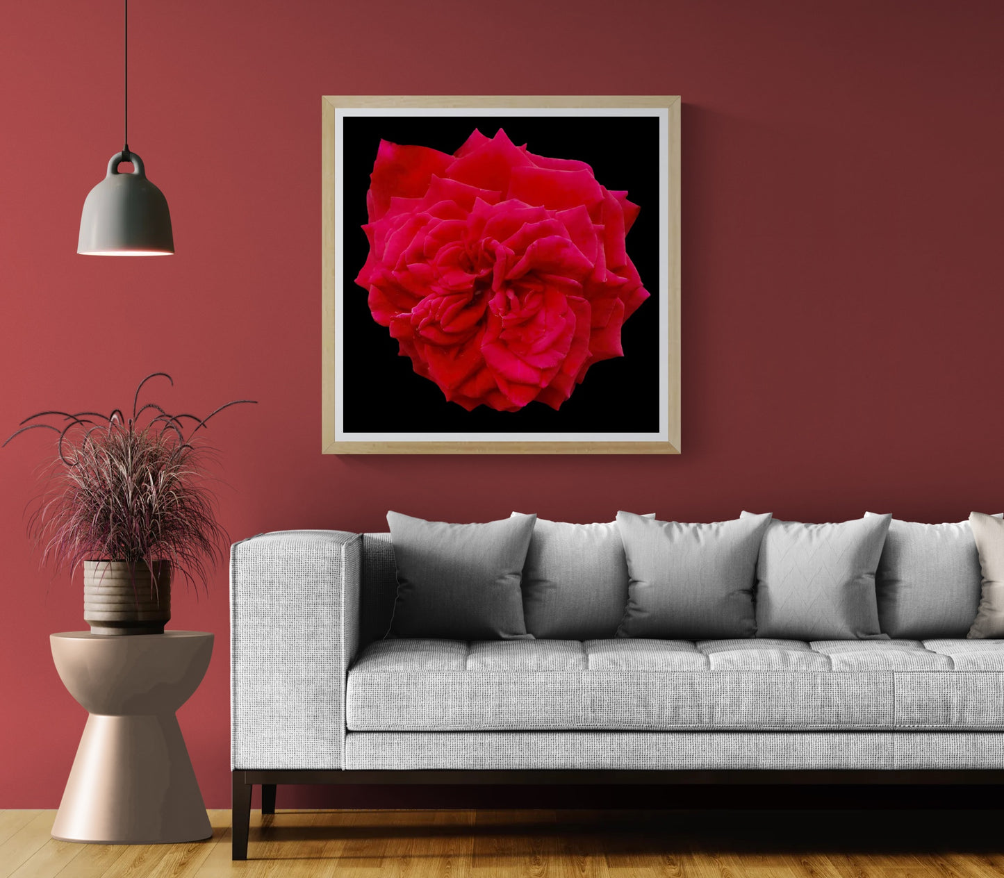 Large Red Rose Wall Art Printable, Botanical Flower Photography, Digital Download